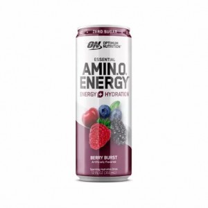 Optimum Nutrition ESSENTIAL AMIN.O. ENERGY+ Electrolytes Sparkling Berry Burst 355ml * 12 Cans (12 Servings) Norge | HROWM7360