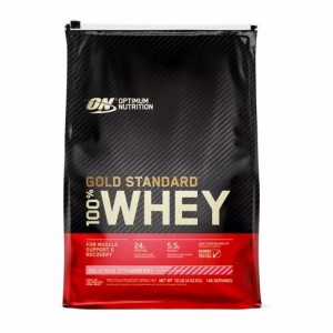 Optimum Nutrition GOLD STANDARD 100% WHEY™ Delicious Strawberry 10 lb (146 Servings) Norge | BZEOP3092