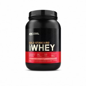 Optimum Nutrition GOLD STANDARD 100% WHEY™ Strawberries & Cream 2 lb (29 Servings) Norge | ONGXD4783