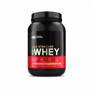 Optimum Nutrition GOLD STANDARD 100% WHEY™ Strawberry Banana 2 lb (30 Servings) Norge | BYXNP9654