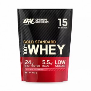 Optimum Nutrition Gold Standard 100% Whey Protein Powder Delicious Strawberry 450 grams (15 Servings) Norge | APVSU7159