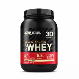 Optimum Nutrition Gold Standard 100% Whey Protein Powder Vanilla Ice Cream 900 grams (30 Servings) Norge | APNCU0862