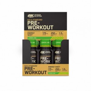 Optimum Nutrition Gold Standard Pre-Workout Shot Lemon Lime 720 ml (12 pieces) Norge | JUOSW7284