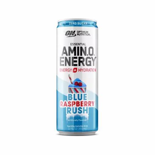 Optimum Nutrition ESSENTIAL AMIN.O. ENERGY+ Electrolytes Sparkling *new* Blue Raspberry Rush 355ml * 12 Cans (12 Servings) Norge | JRVYG4976