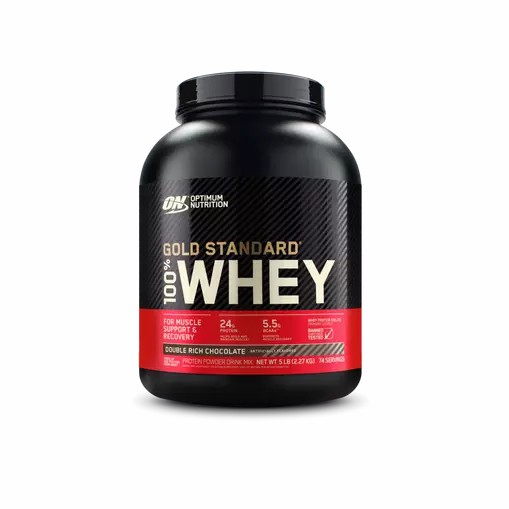 Optimum Nutrition GOLD STANDARD 100% WHEY™ Double Rich Chocolate 5 lb (74 Servings) Norge | GNJLD2648