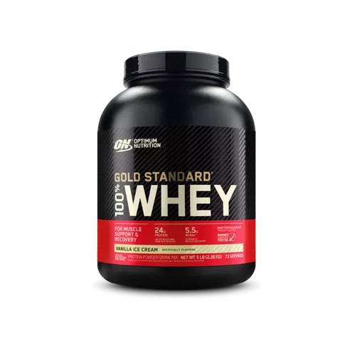 Optimum Nutrition GOLD STANDARD 100% WHEY™ Vanilla Ice Cream 5 lb (73 Servings) Norge | NHCBS3465