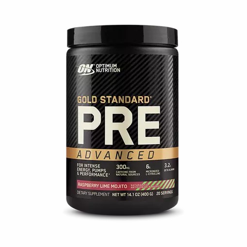 Optimum Nutrition GOLD STANDARD® Pre Advanced Raspberry Lime Mojito 0.88 lb (20 Servings) Norge | OQHTF0548