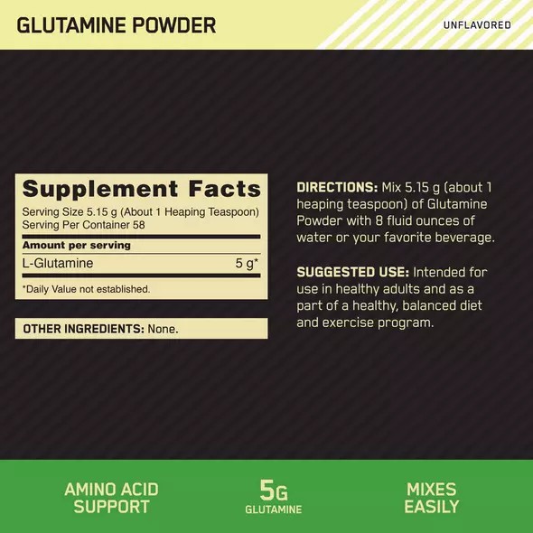 Optimum Nutrition Glutamine Powder 0.66 lb (58 Servings) Norge | GFKNH2614