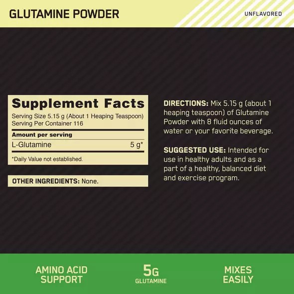 Optimum Nutrition Glutamine Powder 2.2 lb (194 Servings) Norge | GDRJE3618