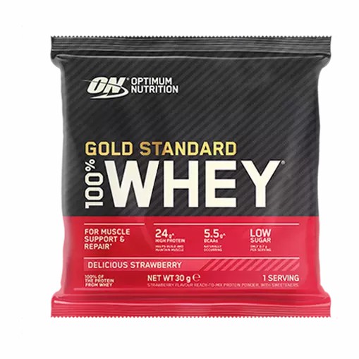 Optimum Nutrition Gold Standard 100% Whey Powder Sachets Delicious Strawberry 1 sachet (30 grams) Norge | NQOPG0513