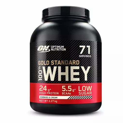 Optimum Nutrition Gold Standard 100% Whey Protein Powder Cookies & Cream 2.27 kg (71 Servings) Norge | MKLPZ6205