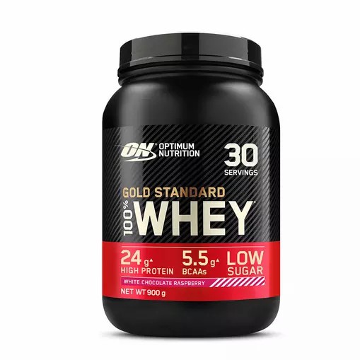 Optimum Nutrition Gold Standard 100% Whey Protein Powder White Chocolate Raspberry 900 grams (30 Servings) Norge | BVFML6039