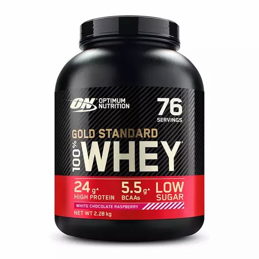 Optimum Nutrition Gold Standard 100% Whey Protein Powder White Chocolate Raspberry 2.28 kg (76 Servings) Norge | JASGI1645