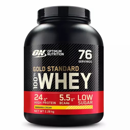 Optimum Nutrition Gold Standard 100% Whey Protein Powder Banana Cream 2.28 kg (76 Servings) Norge | DKQLF7458