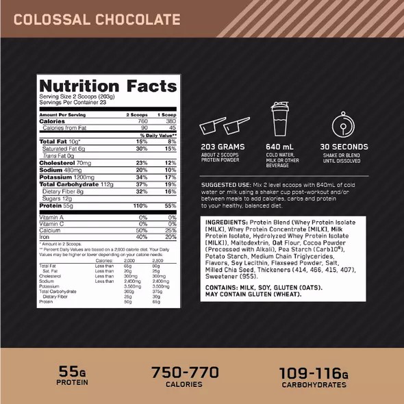 Optimum Nutrition Gold Standard Gainer Chocolate 4.67kg Norge | WCUZD0728