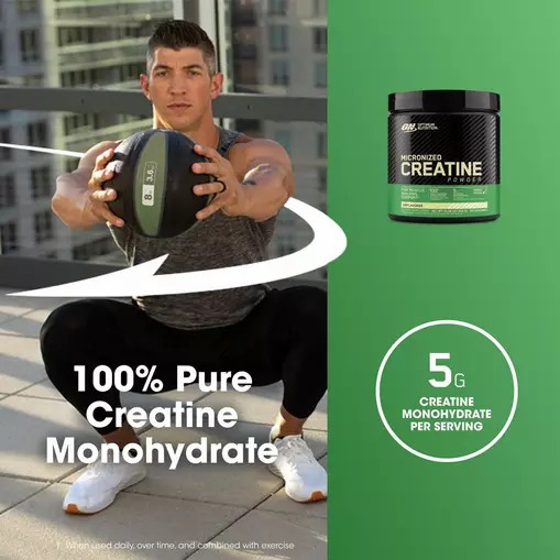 Optimum Nutrition Micronized Creatine Powder Unflavored 0.66 lb (60 Servings) Norge | BZCPJ9730