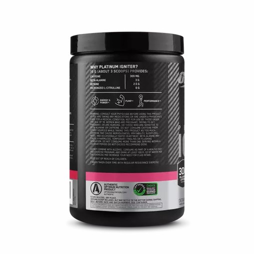 Optimum Nutrition Platinum Igniter Berry Lemonade Blast 0.84 lb (20 Servings) Norge | OYLNR9580