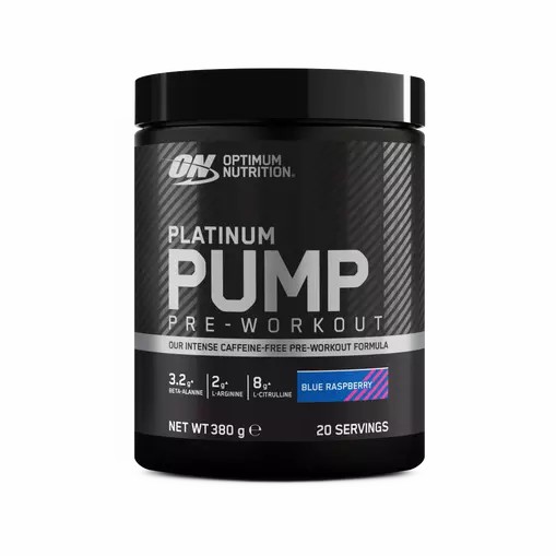 Optimum Nutrition Platinum Pump Pre-workout Blue Raspberry 380 grams (20 Servings) Norge | COBYE6201