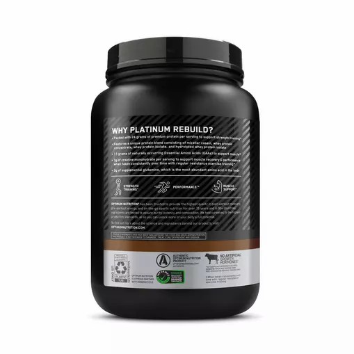 Optimum Nutrition Platinum Rebuild Dark Chocolate 1.67 lb (20 Servings) Norge | QUINT8654