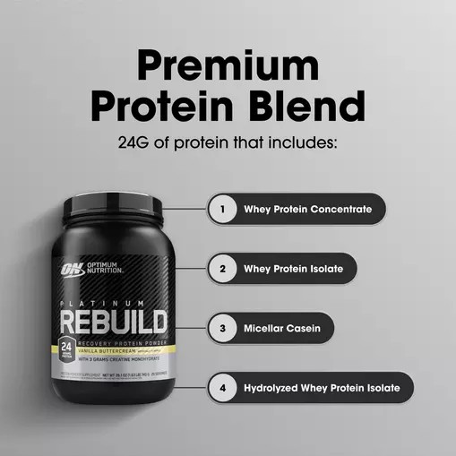 Optimum Nutrition Platinum Rebuild Vanilla Buttercream 1.63 lb (20 Servings) Norge | JVZIP8321