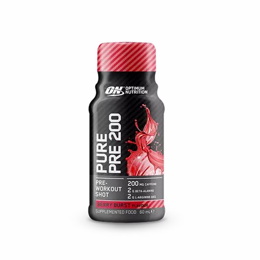 Optimum Nutrition Pure Pre 200 Pre-Workout Shot Berry 60ml (12 shots) Norge | ZOHYF6203